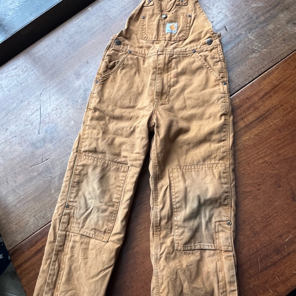 Carhartt Duck Canvas Quilted Overalls in Carhartt Brown